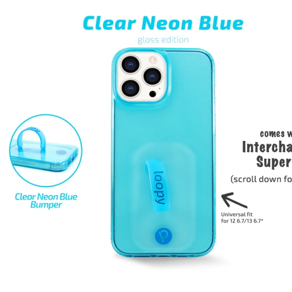 neon blue loopy case iphone 12 pro max